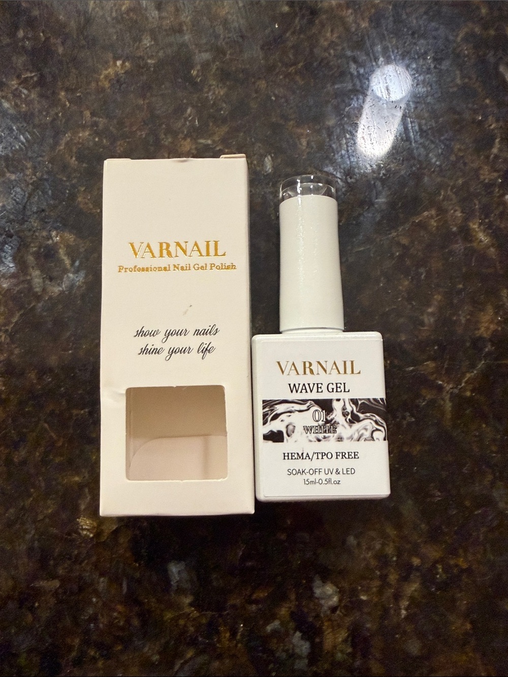 Wave Gel Nail Polish - White Shimmer